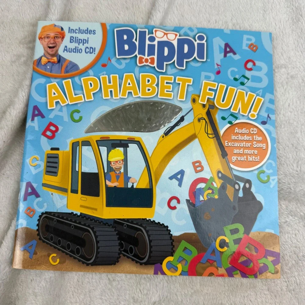 Blippi 3 Book Set Alphabet Fun CD Bedtime Stickers Lets Look High and Low Flaps